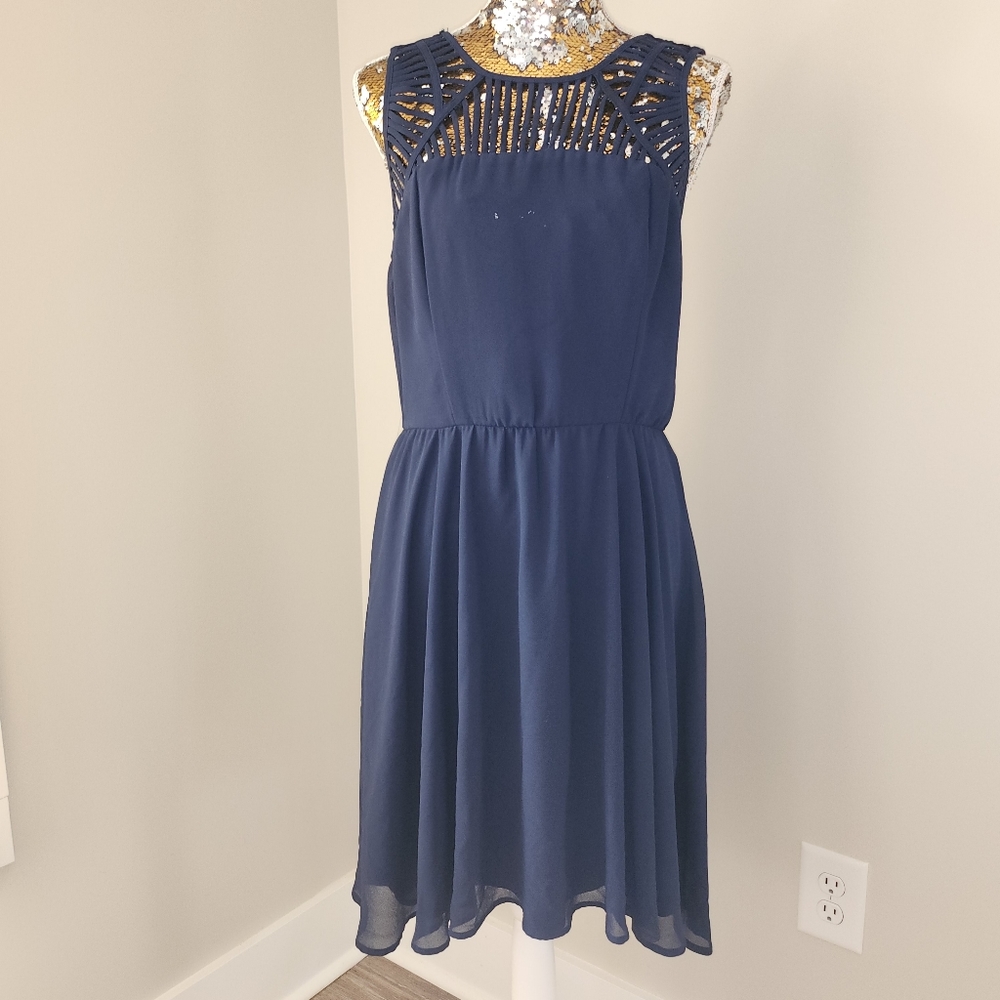 Maurice Blue Skater Dress